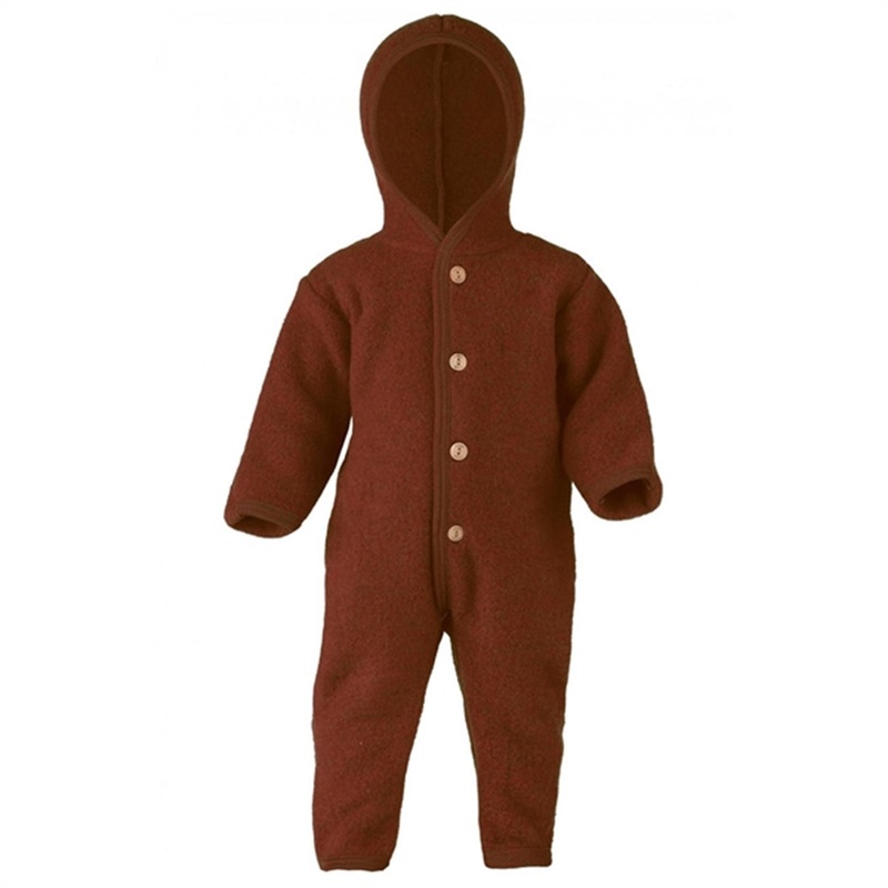 Engel Hooded Overall w. Buttons Cinnamon Mlange
