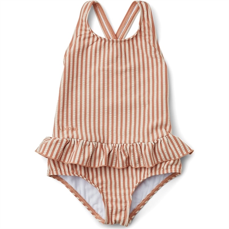 Liewood Amara Swimsuit Seersucker Stripe Tuscany Rose\/Sandy
