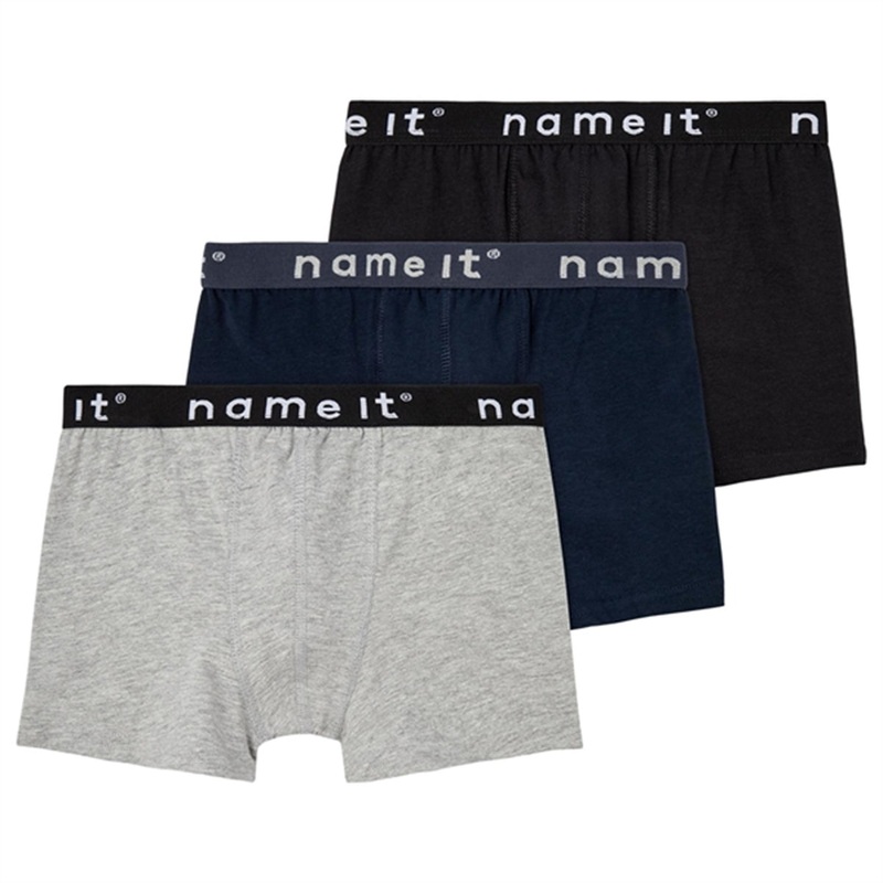 Name it Black\/Grey Melange 3-pak Noos Boxershorts