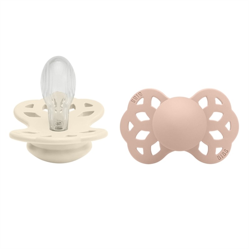 Bibs Infinity Silicone Symmetrical Bibs 2-pack Ivory\/Blush