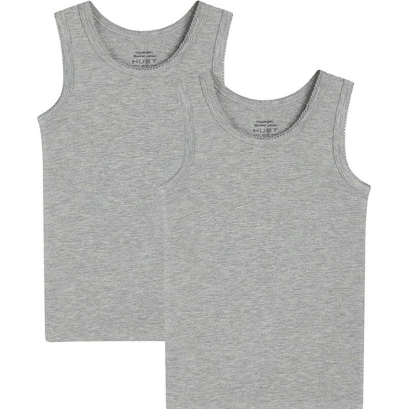 Hust \u0026 Claire Light Grey Melange Flicka Undershirt 2-pak