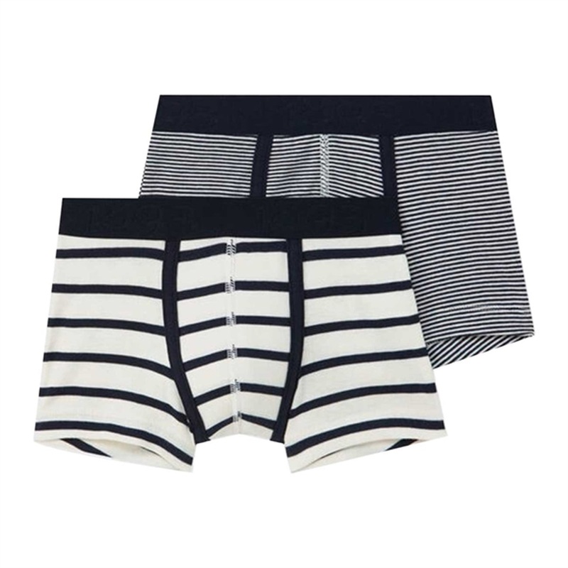 Petit Bateau Boxers 2-pack White\/Navy Stripes