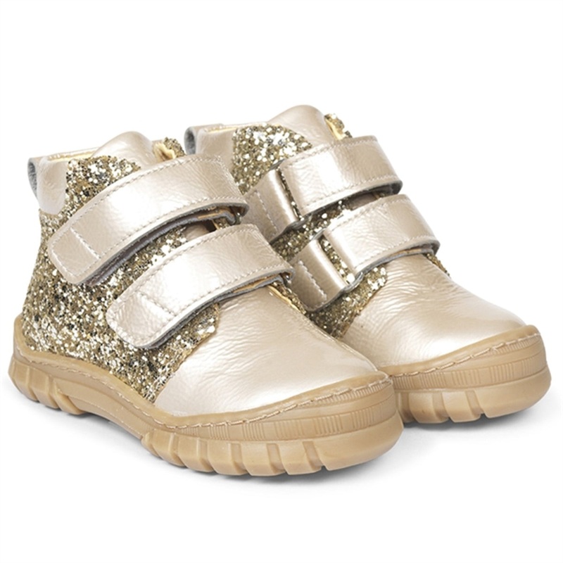 Angulus Beginner Shoes w Velcro Creme\/Champagne Glitter