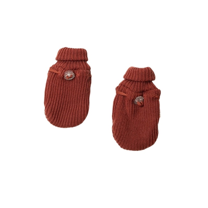 Joha Wool Chili Red Mittens 2-Layer W\/O Thumb