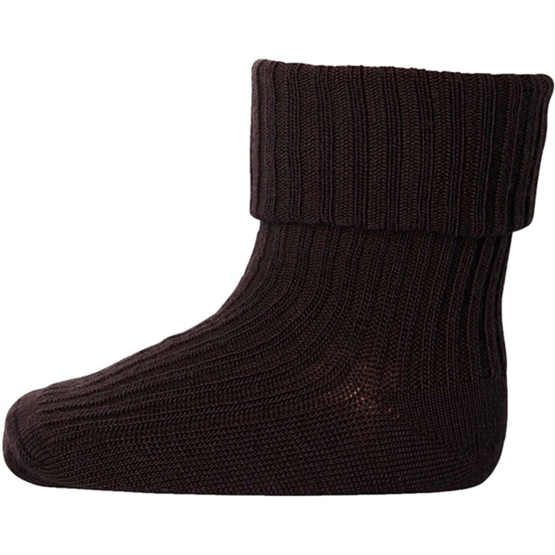 MP 533 Cotton Rib Baby Socks 541 Dark Brown