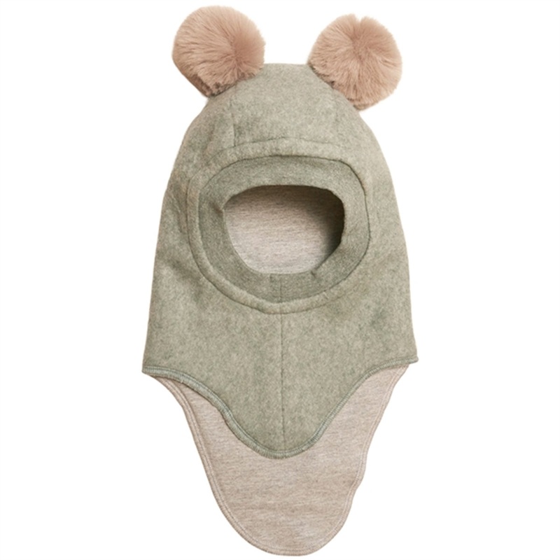 Huttelihut Cotton Big Bear Fake Fur Balaclava Agava\/Nougat