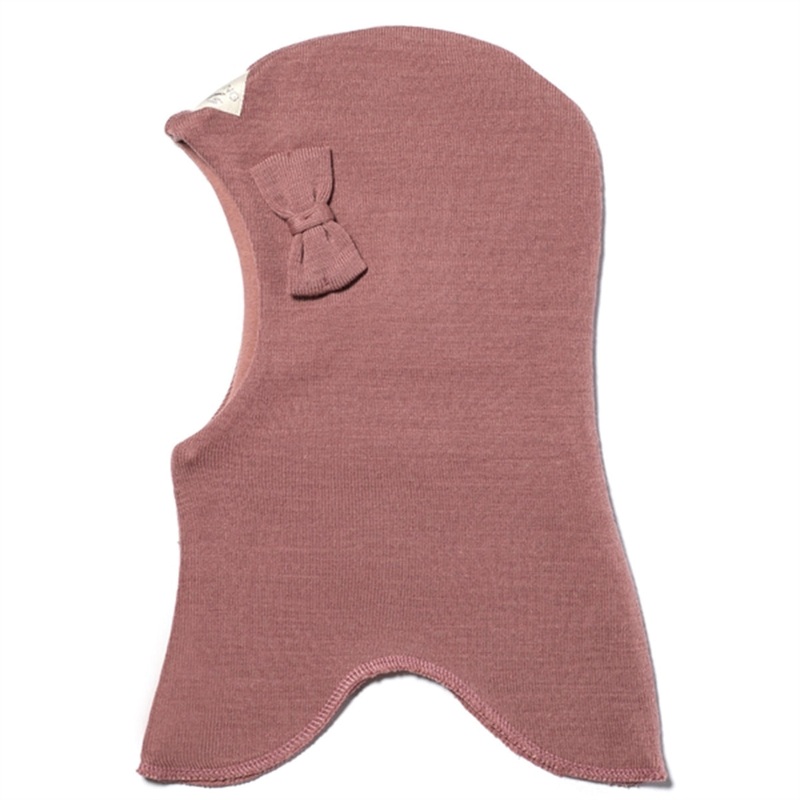 Racing Kids Round Balaclava Wool\/Cotton Bow Old Rose