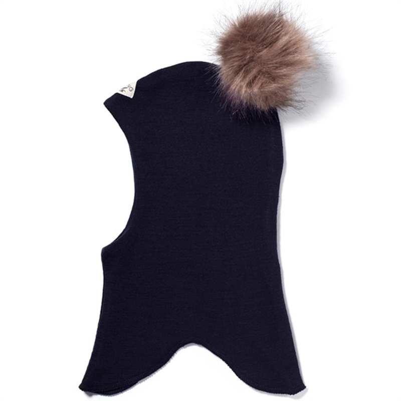 Racing Kids Round Balaclava Wool\/Cotton w. Pompom Dark Navy