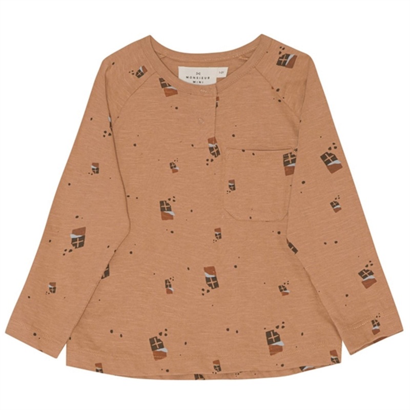 Monsieur Mini Mini Chocolate AOP Blouse