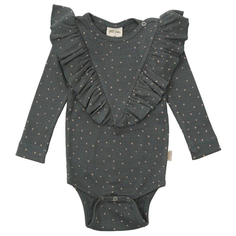 Petit Piao Turbulence\/Woodrose Printed Dot V-Frill Body