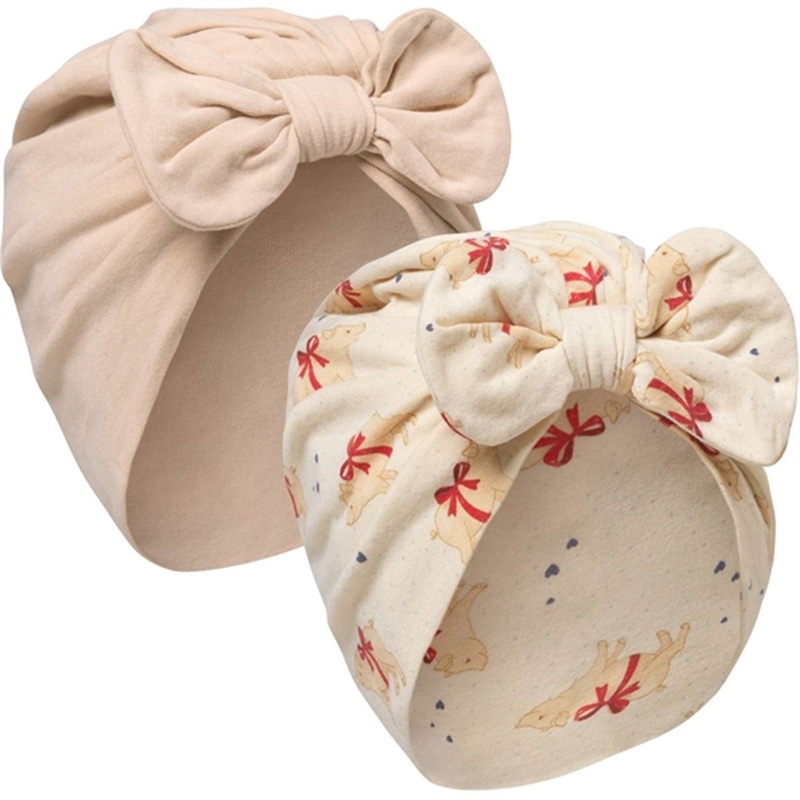 Konges Sljd Marzipan\/Sand Baby Bonnet 2-pack