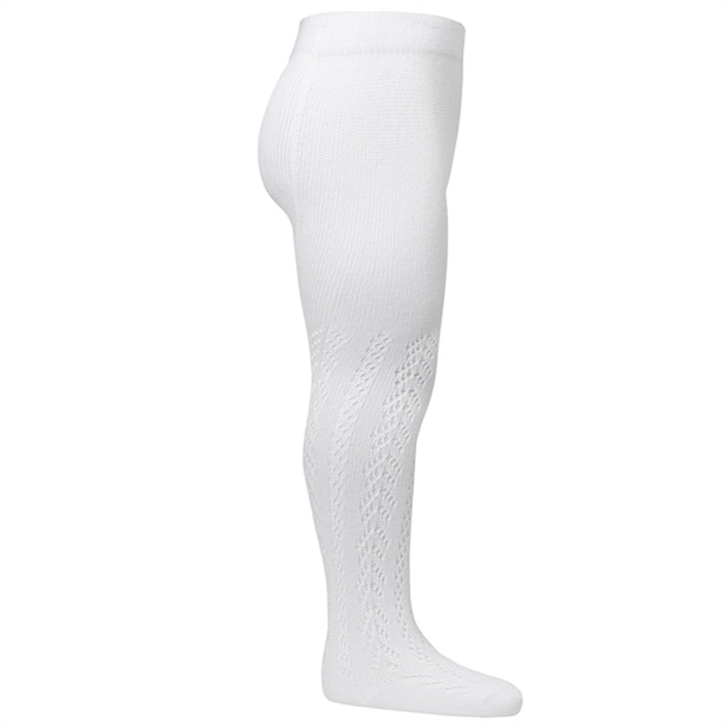 Konges Sljd White Tights Cotton Pointelle