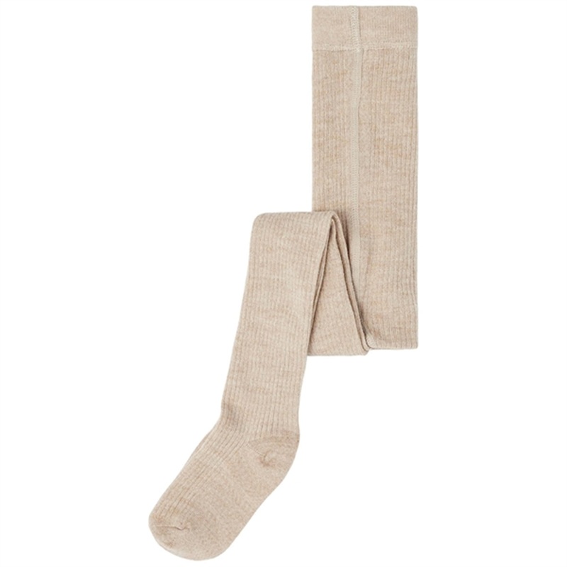 Lil’ Atelier Warm Sand Rakel Wool Tights