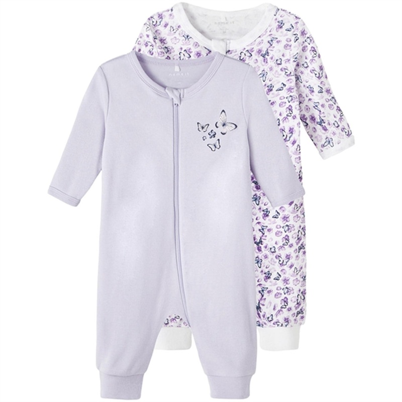 Name it Purple Heather Purple Flower Noos Nightsuit 2-Pack