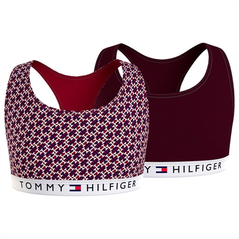 Tommy Hilfiger Bralette 2-Pack Monogram \/ Deep Burgundy
