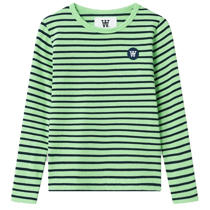Wood Wood Pale Green\/Navy Stripes Kim Shirt