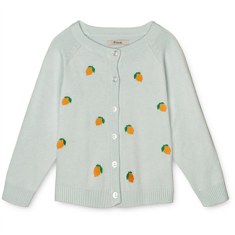 Fliink Ballad Blue\/Sunflower Lemons Favo Embr. Knitted Cardigan