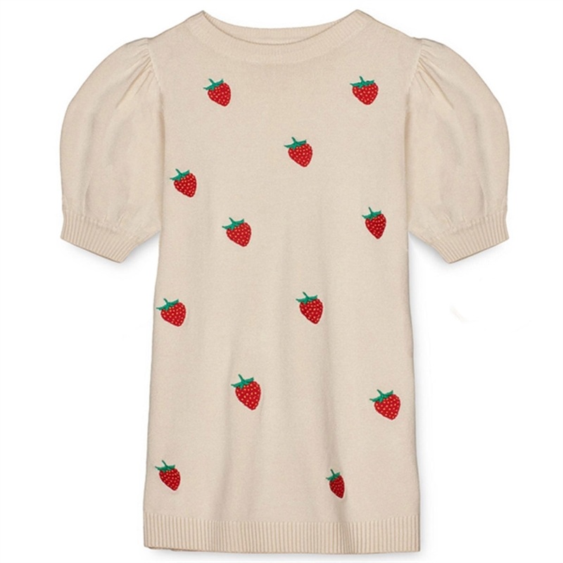 Fliink Sandshell\/High Risk Red Strawberry Favo Embr. Knitted Dress