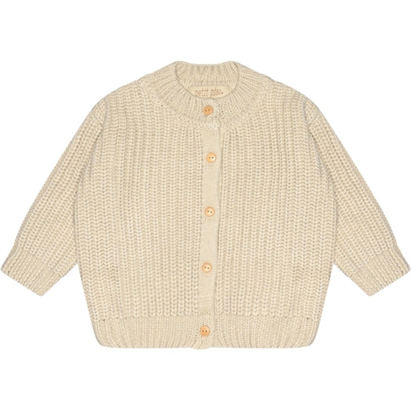 Petit Piao Offwhite Strik Cardigan