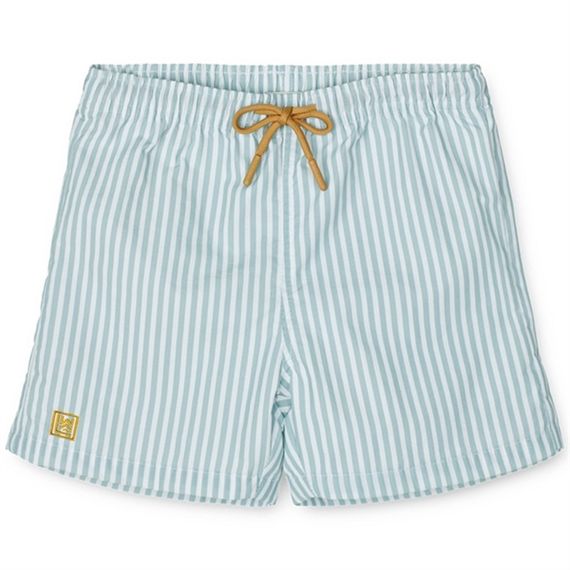 Liewood Duke Board Shorts Stripe Sea Blue\/White