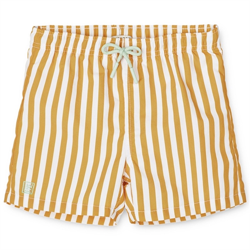 Liewood Duke Board Shorts Stripe Yellow Mellow\/White