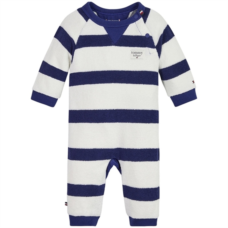 Tommy Hilfiger Baby Striped Towelling Jumpsuit Pilot Blue \/ Ancient White Stripe