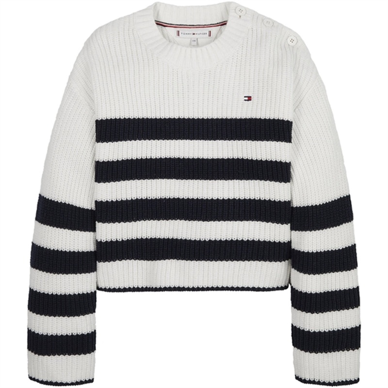 Tommy Hilfiger Nautical Striped Sweater Ancient White \/ Desert Sky Stripe