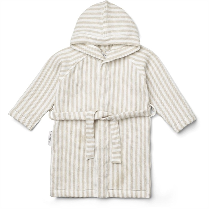 Liewood Gray Bathrobe Y\/D Stripe Crisp White\/Sandy
