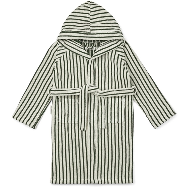 Liewood Leo Bathrobe Y\/D Stripes Garden Green\/Creme De La Creme