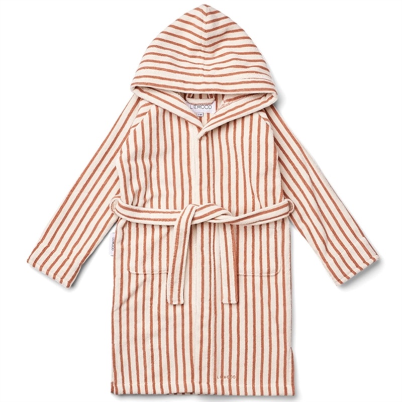 Liewood Leo Bathrobe Y\/D Stripes Tuscany Rose\/Creme De La Creme