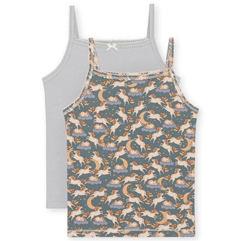 Konges Sljd Basic Strop Top 2-pak Unicorn Bleu\/Harbor Mist