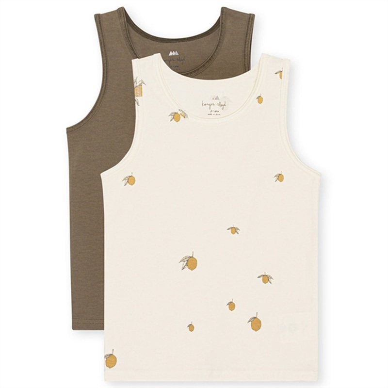 Konges Sljd Basic Tanktop 2-pak Lemon\/Shitake