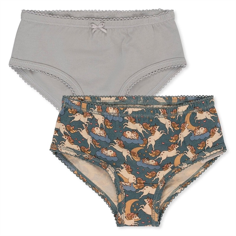 Konges Sljd Basic Underpants 2-pak Unicorn Bleu\/Harbor Mist