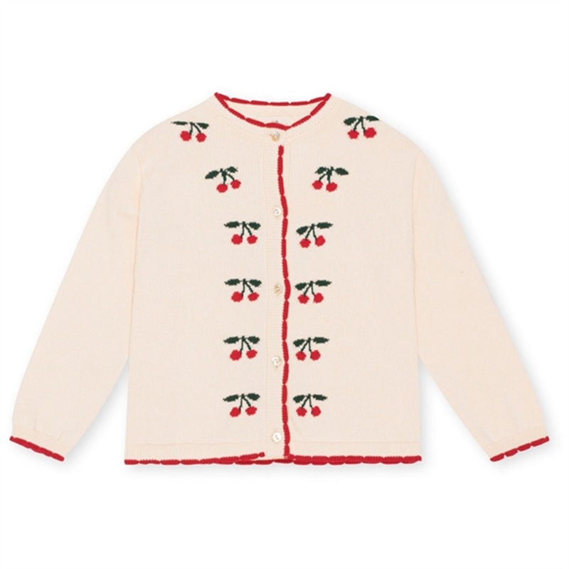 Konges Sljd Pearled Ivory Cherrily Knit Cardigan
