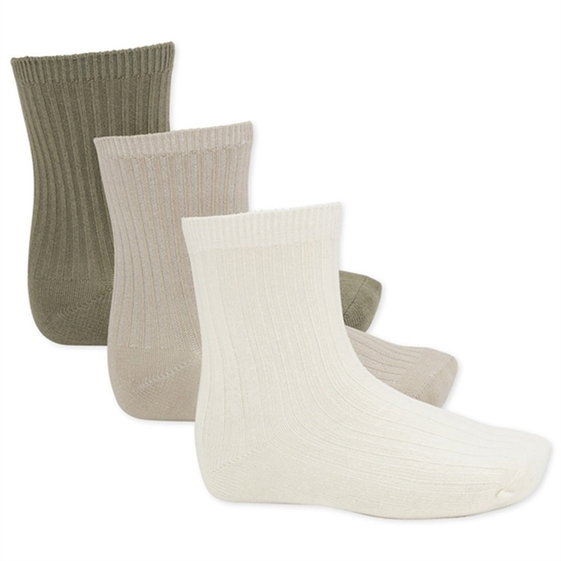 Konges Sljd Rib Socks 3-pack Overland Trek\/French Oak\/Off White
