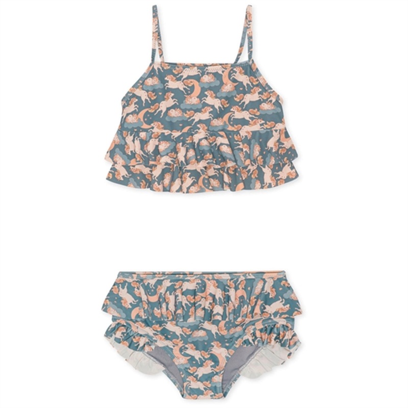 Konges Sljd Unicorn Blue Manuca Frill Bikini