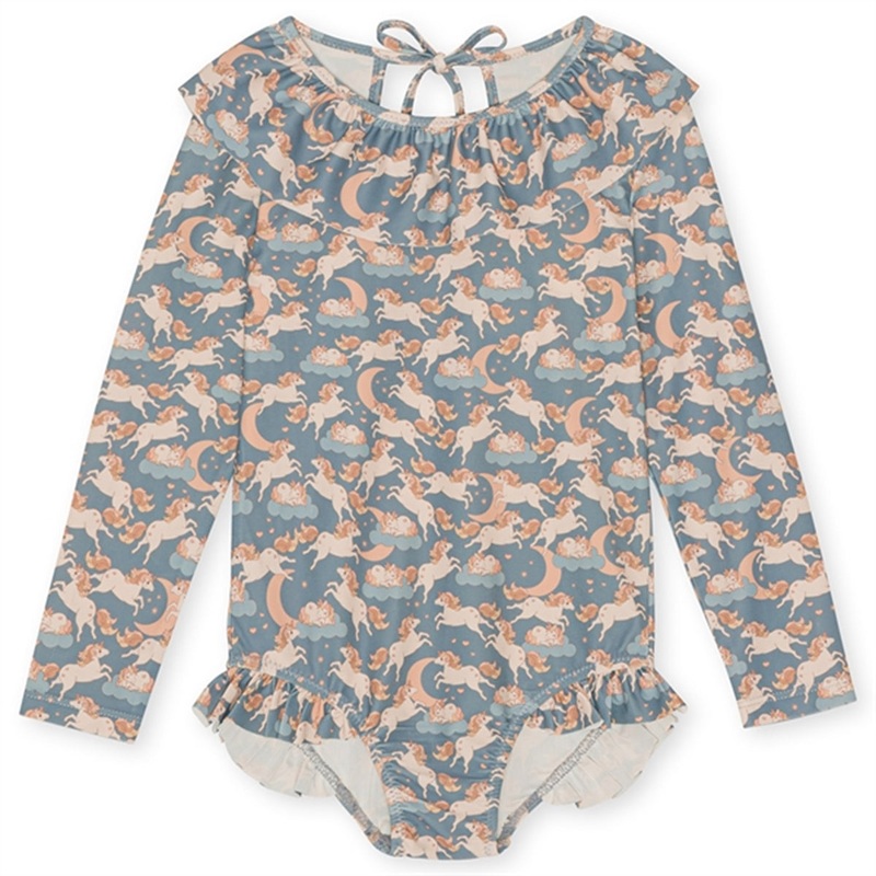 Konges Sljd Unicorn Blue Manuca Frill Swimsuit