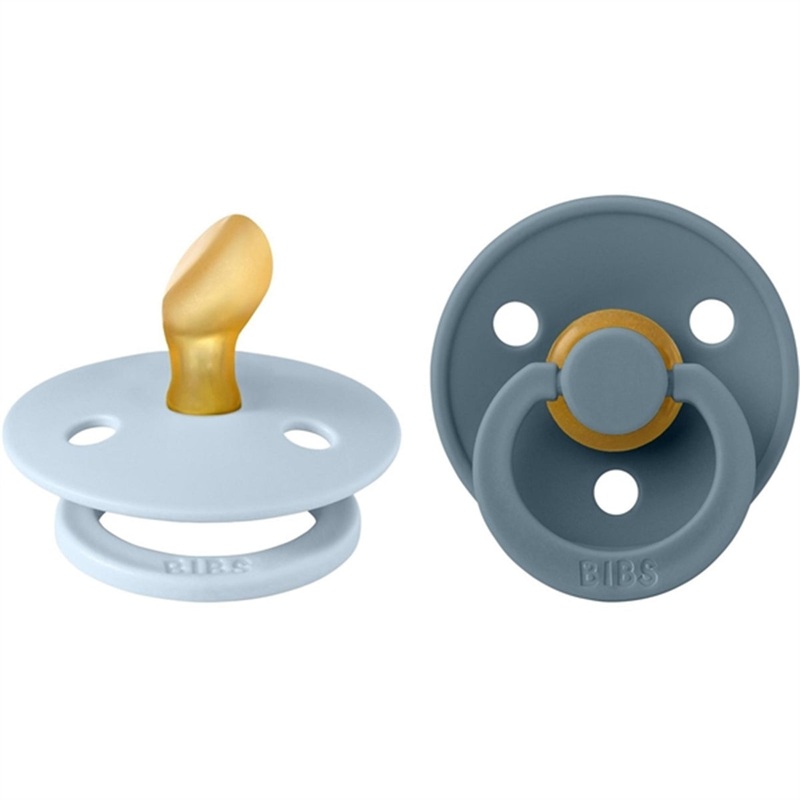 Bibs Colour Latex Anatomical Pacifier 2-pack Baby Blue\/Petrol