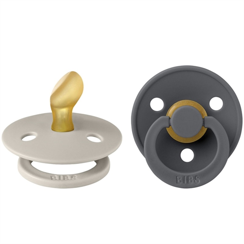 Bibs Colour Latex Anatomical Pacifier 2-pack Sand\/Iron