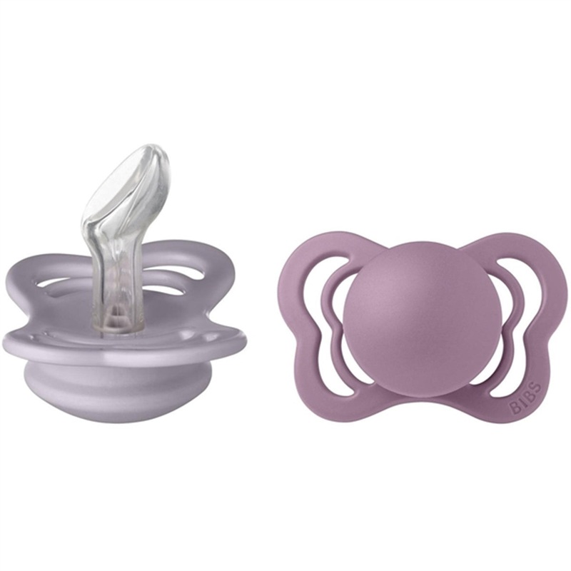 Bibs Couture Silicone Pacifier 2-pack Fossil Grey\/Mauve