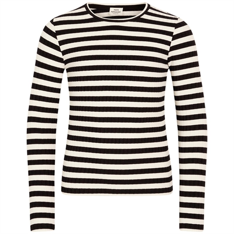 Mads Nrgaard 5×5 Classic Stripe Talika Blouse Black\/Vanilla Ice