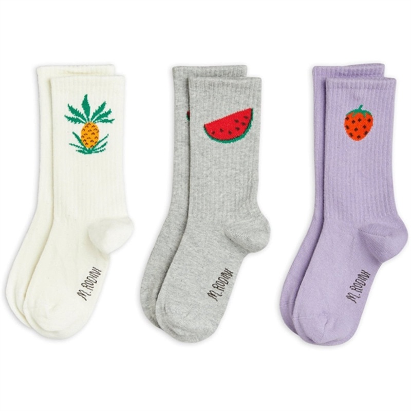 Mini Rodini Fruits Strmper 3-Pak Purple