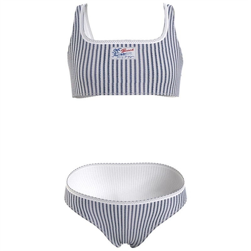 Tommy Hilfiger Bikini Wsw Seersucker Indigo Blue\/ White