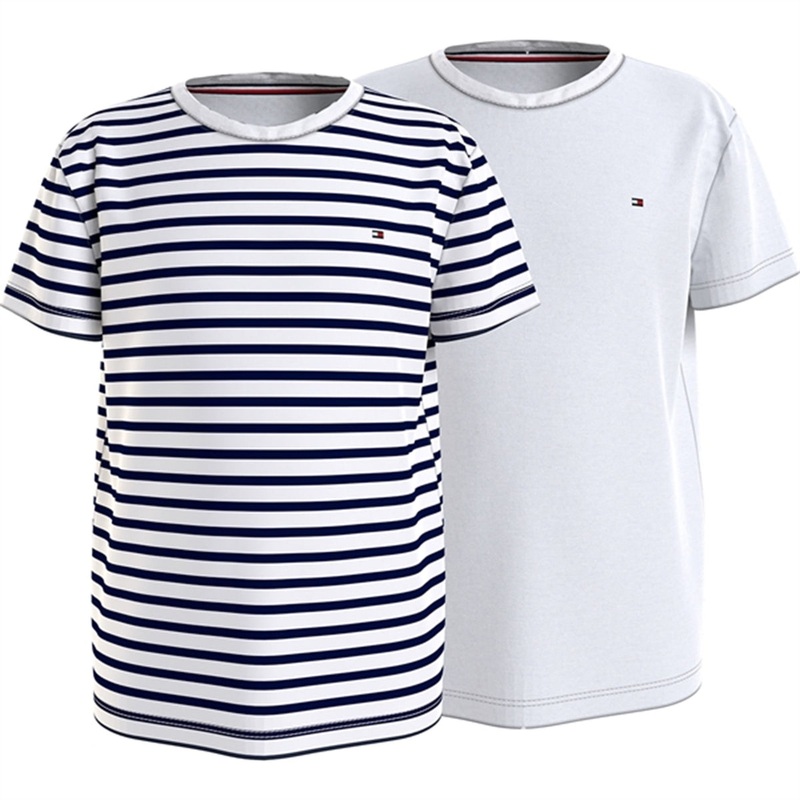 Tommy Hilfiger T-shirt Print 2-pack Desert Sky Breton\/White