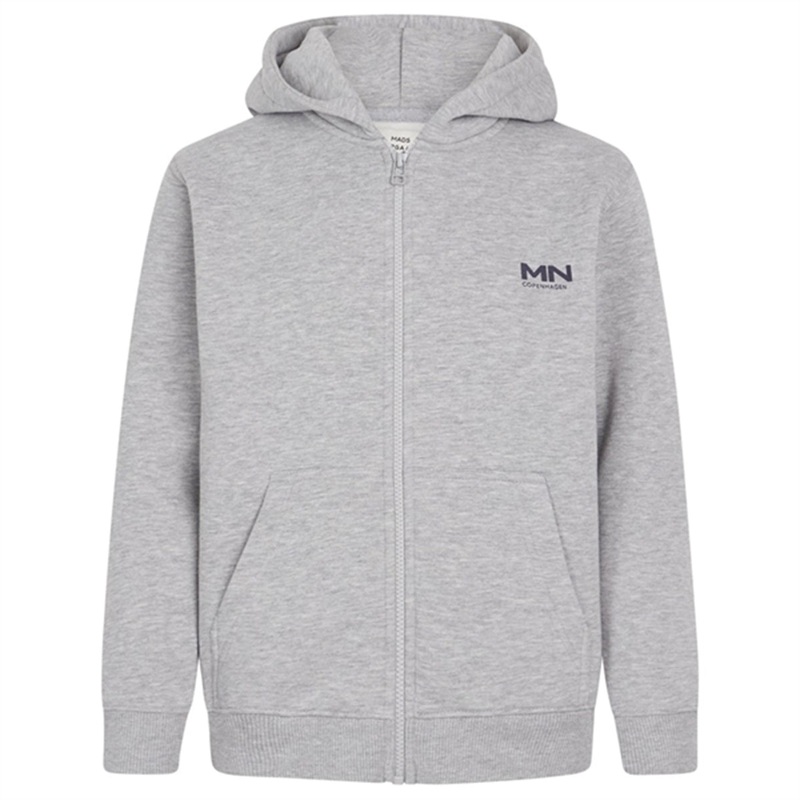 Mads Nrgaard Standard Hudini Zip Sweatshirt Grey Melange