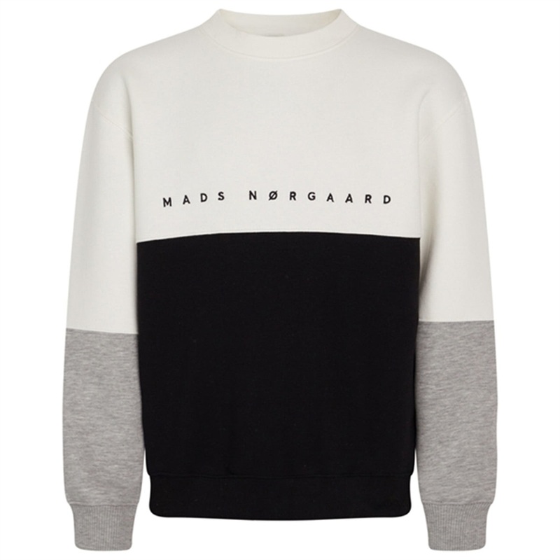 Mads Nrgaard Standard Sonar Block Sweatshirt Black\/Marshmallow\/Grey Melange