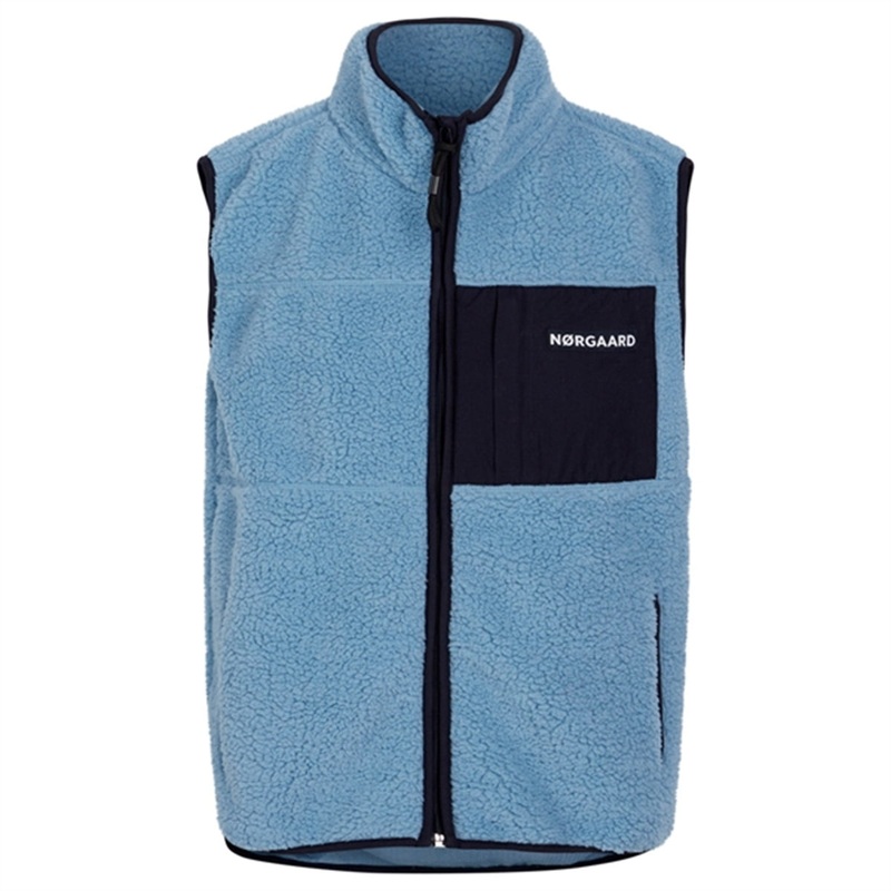 Mads Nrgaard Teddy Fleece Vilads Vest Faded Denim