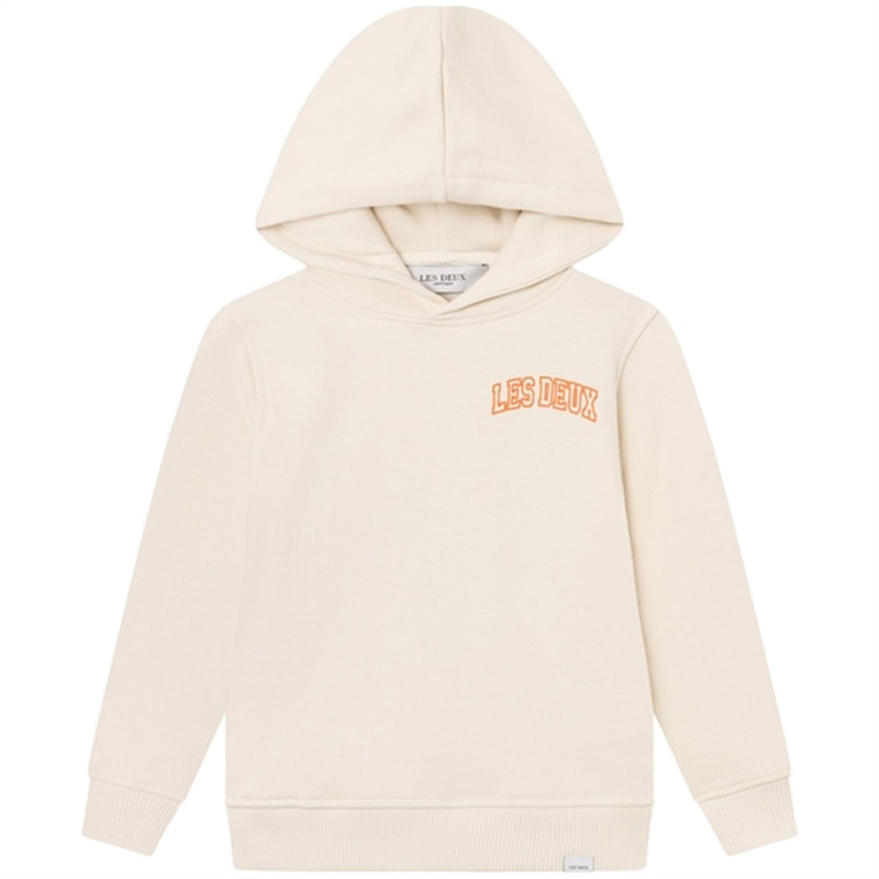 Les Deux Kids Ivory\/Dusty Orange Blake Hoodie