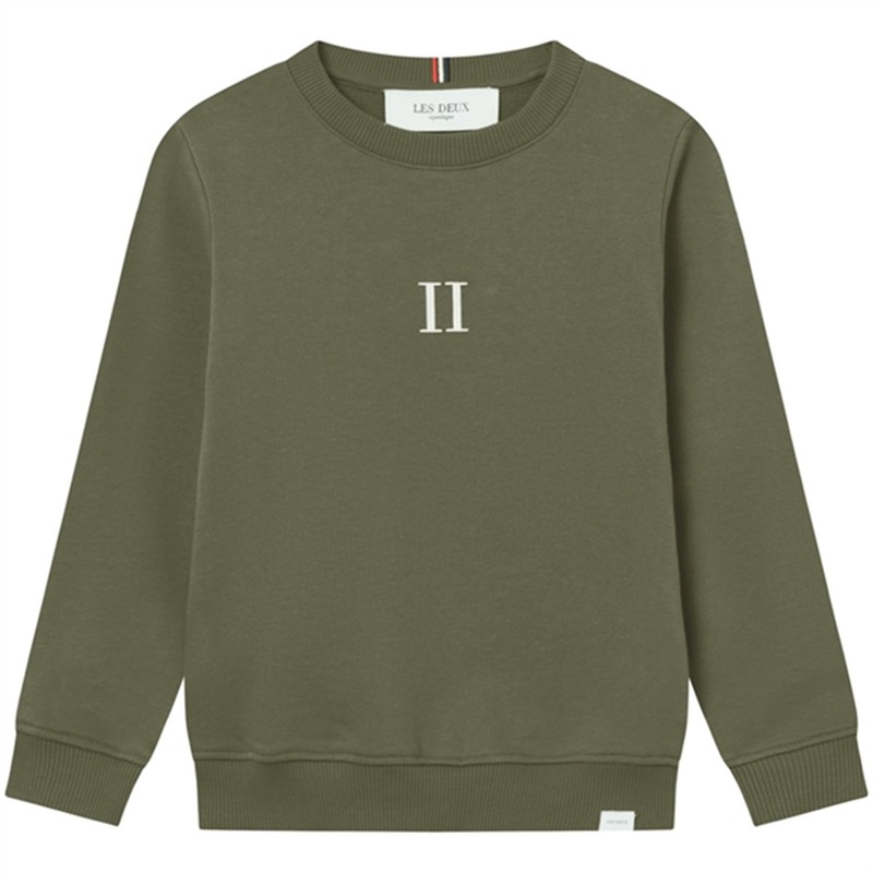 Les Deux Kids Olive Night\/Ivory Mini Encore Sweatshirt