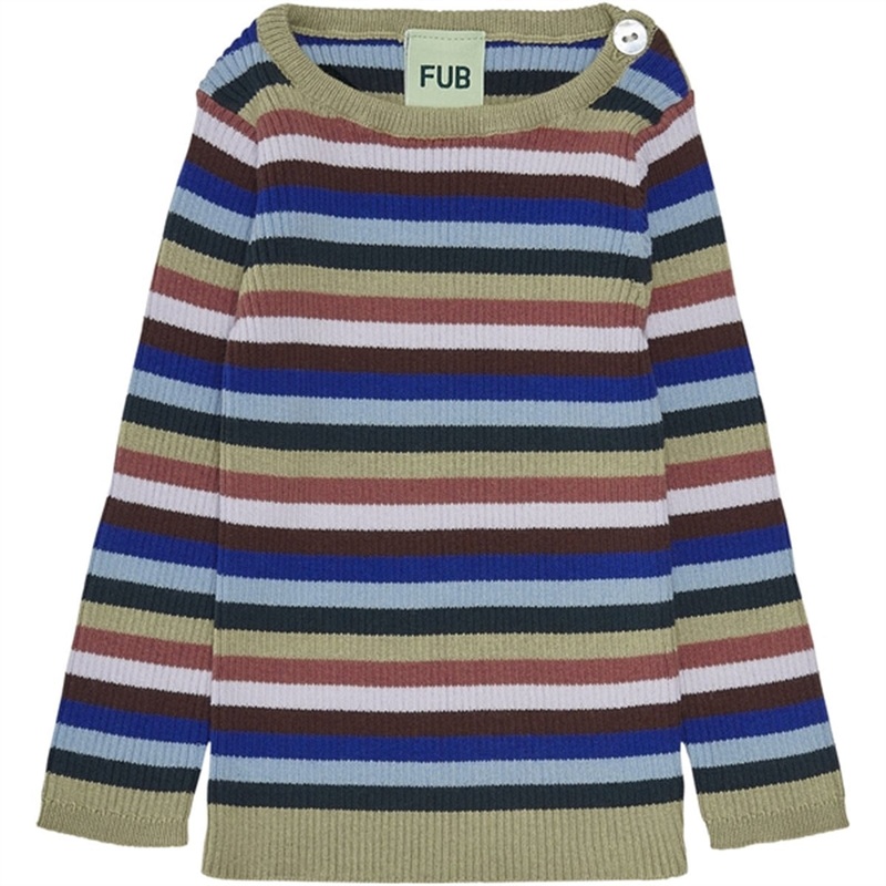 FUB Baby Striped Rib Blouse Multi Stripe